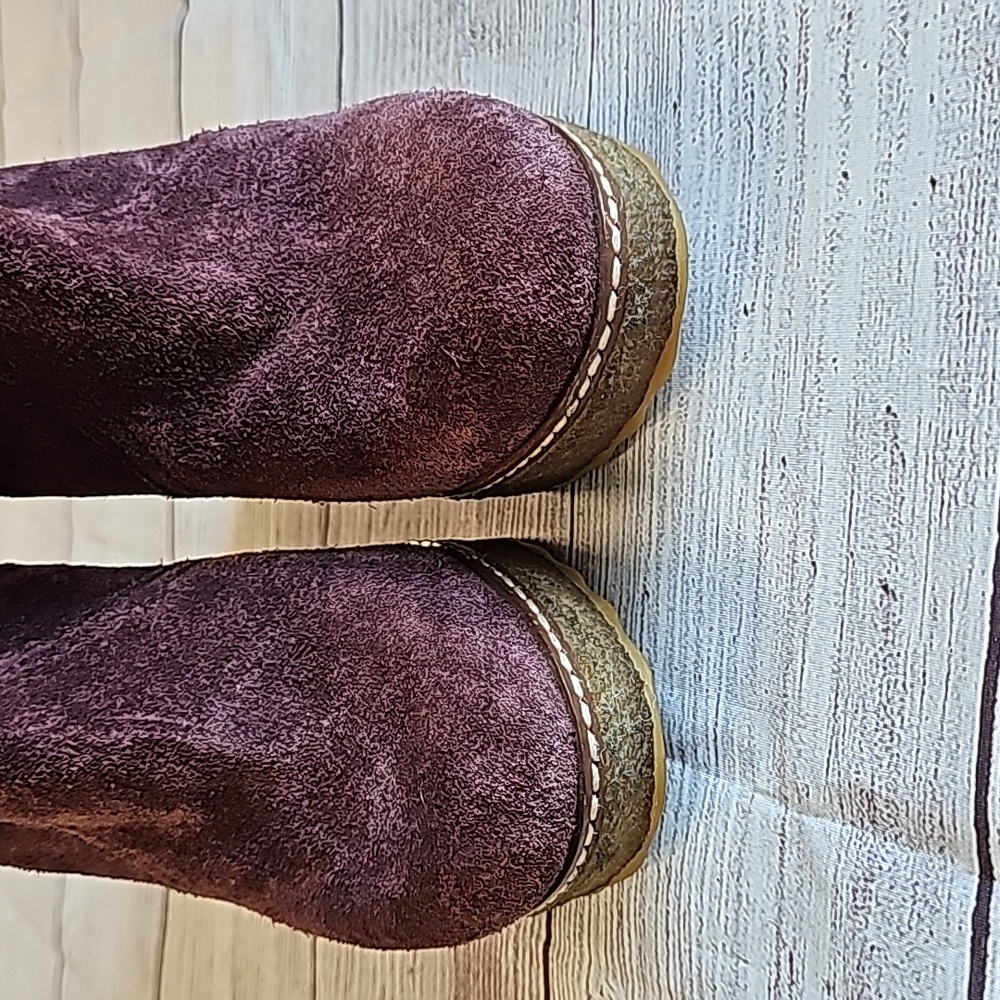 Tory Burch 6M maroon/burgundy zip up platform booties - Picture 9 of 11